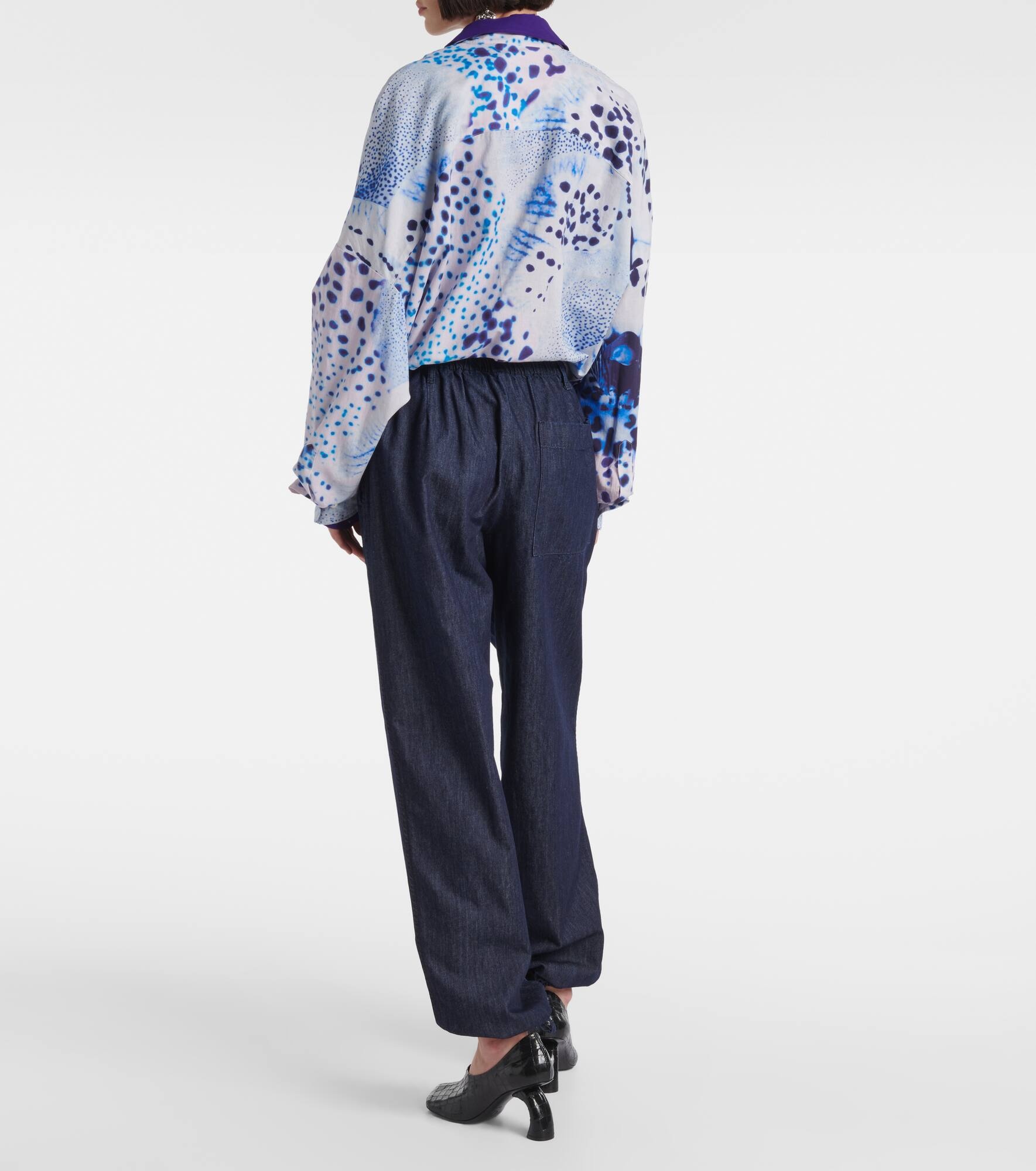 Denim straight pants - 3