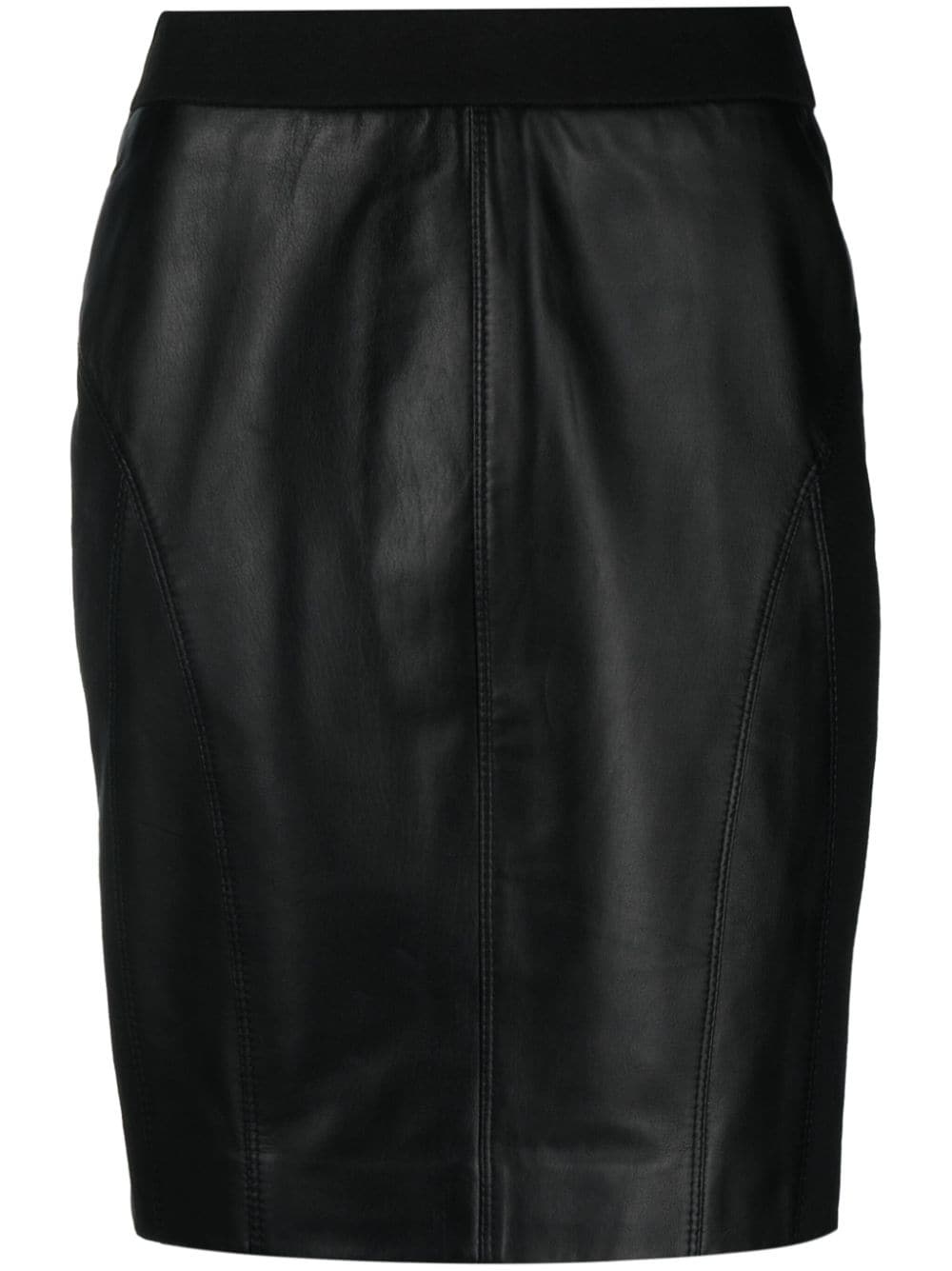 zip-fastening leather skirt - 1