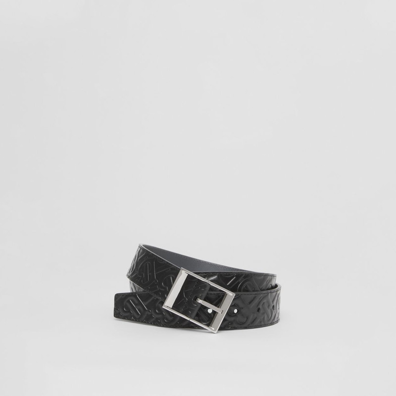 Reversible Embossed Monogram Leather Belt 1