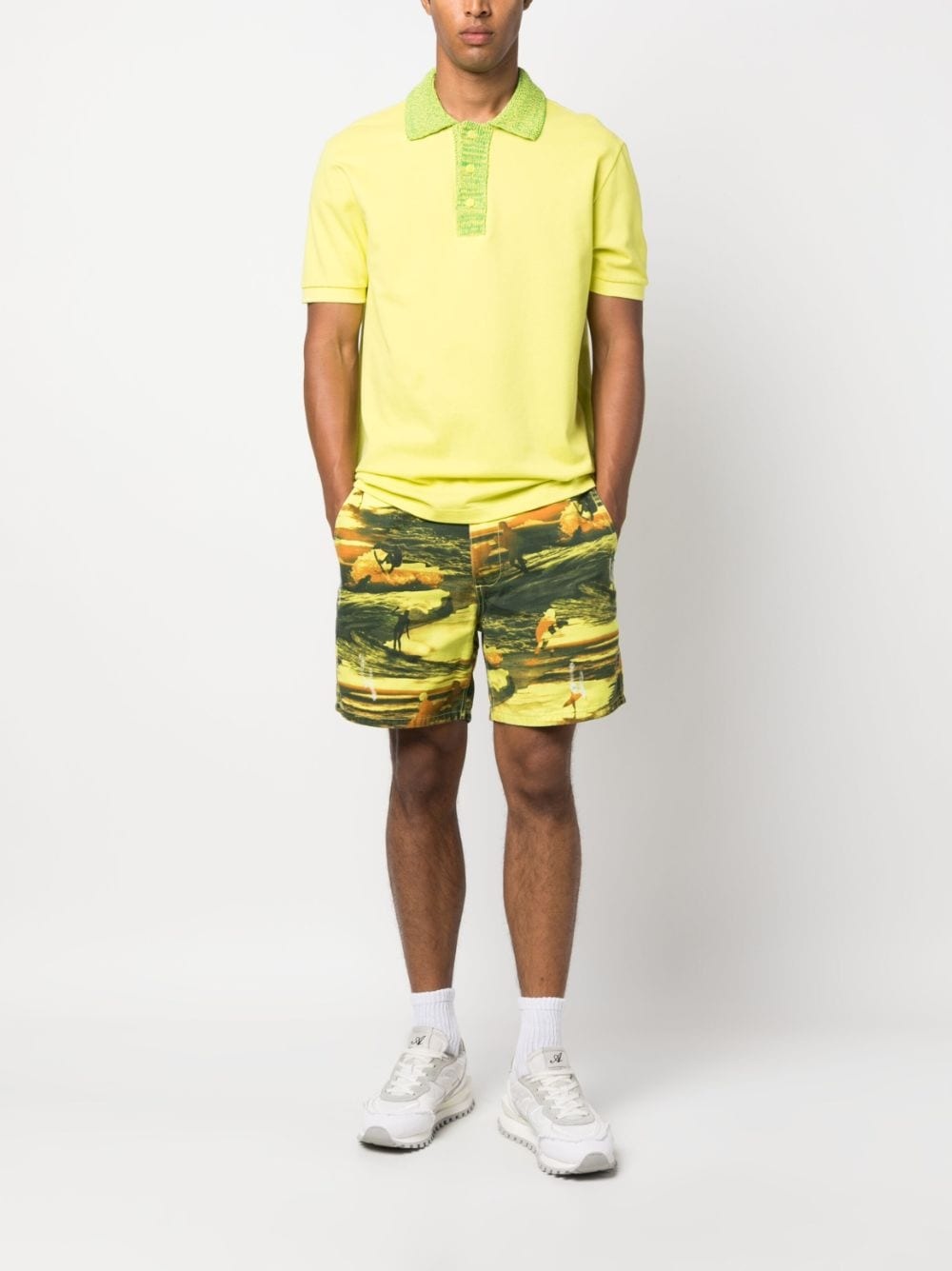 graphic-print cotton bermuda shorts - 2