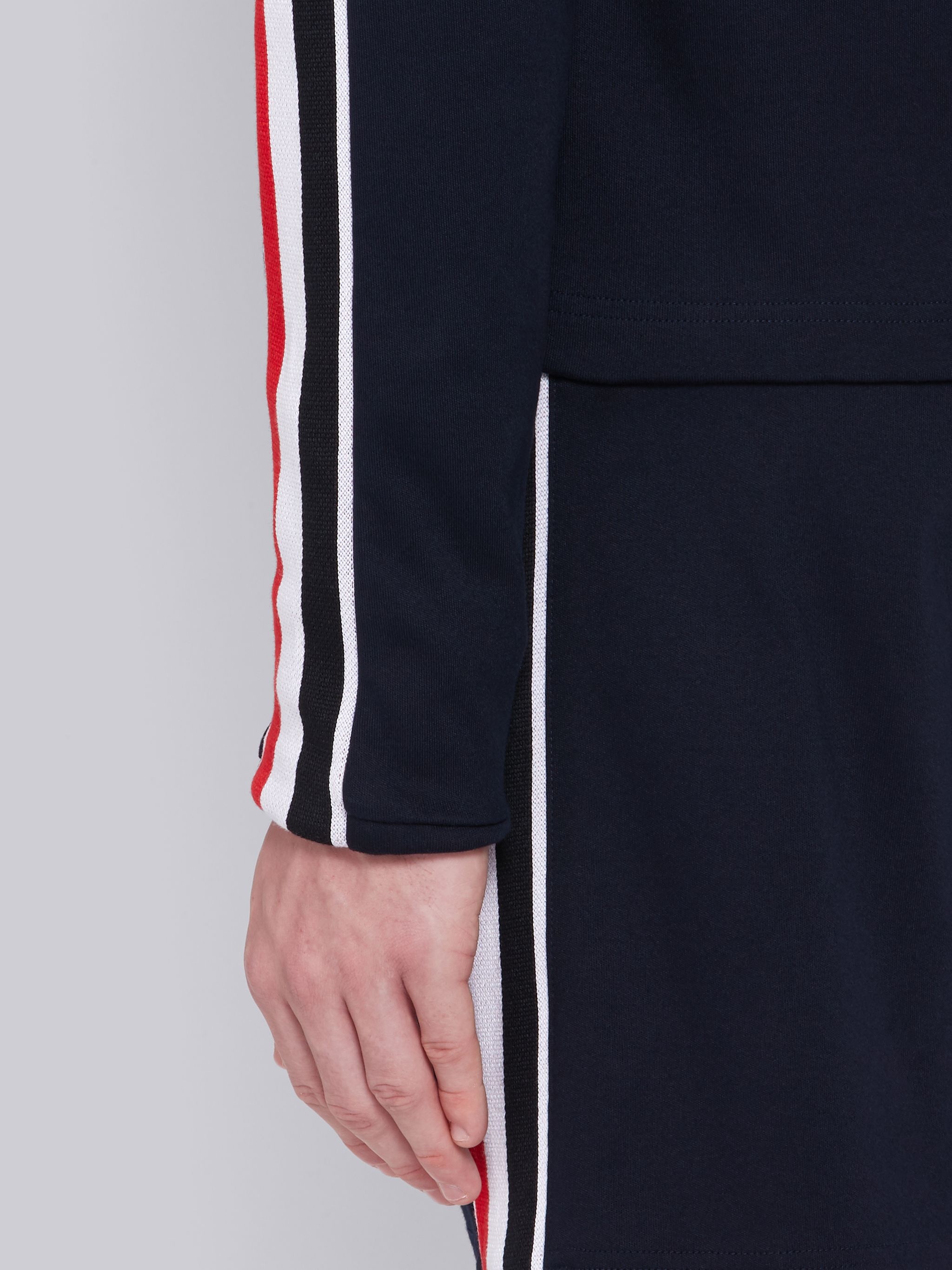 Navy Cotton Interlocking RWB Stripe Track Jacket - 6