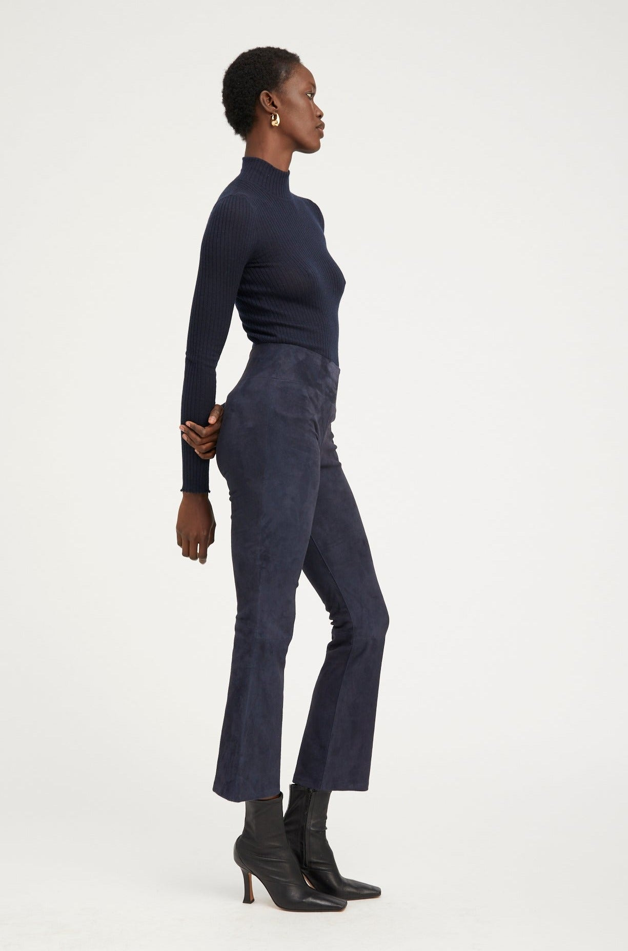 NAVY CASHMERE MOCK NECK - 3