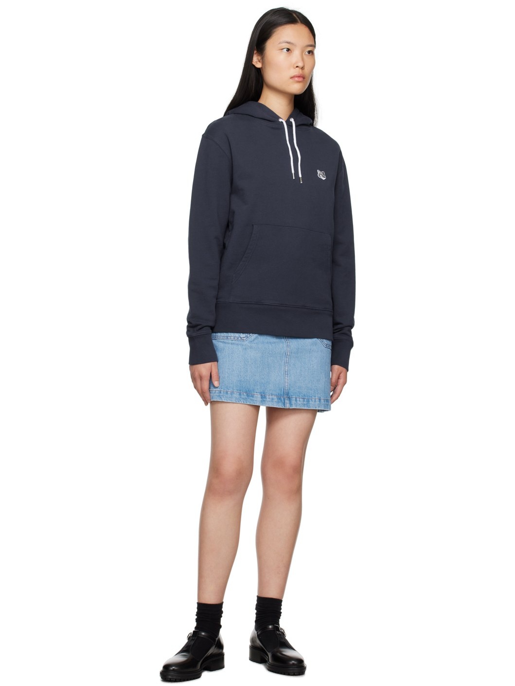 Navy Fox Head Hoodie - 4