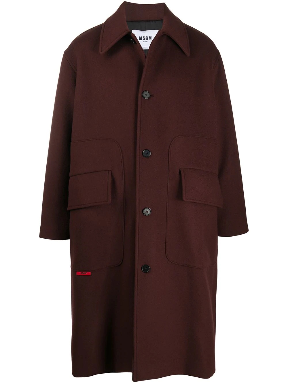 virgin wool mid-length coat - 1