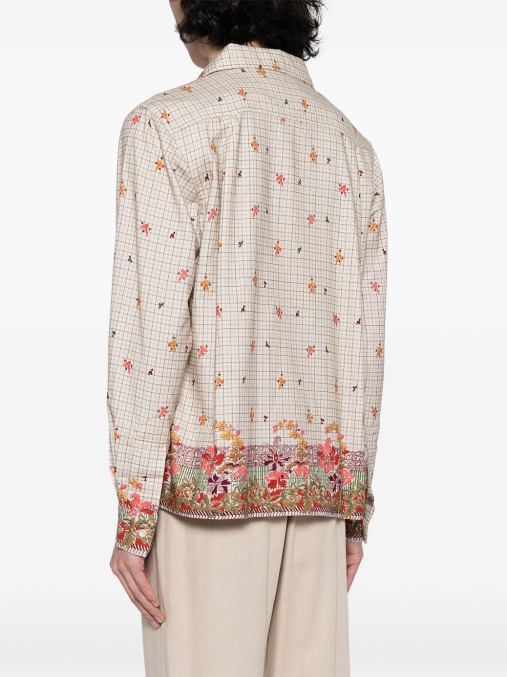 floral-print cotton shirt - 4