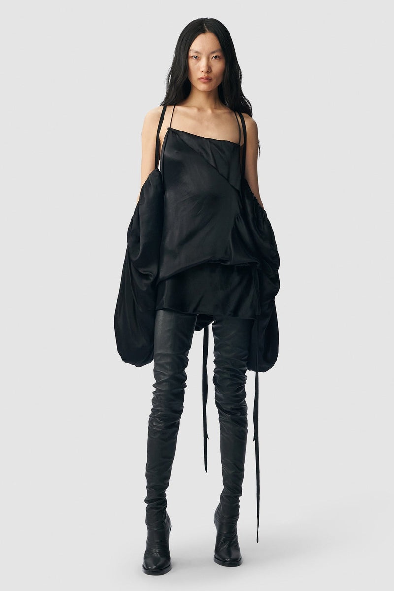 Melba Mini Asymmetric Dress With Detachable Sleeves - 1