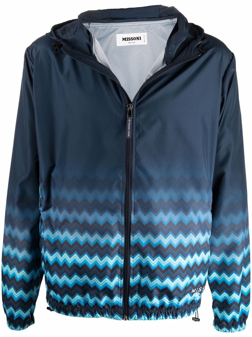 faded zig-zag print windbreaker - 1