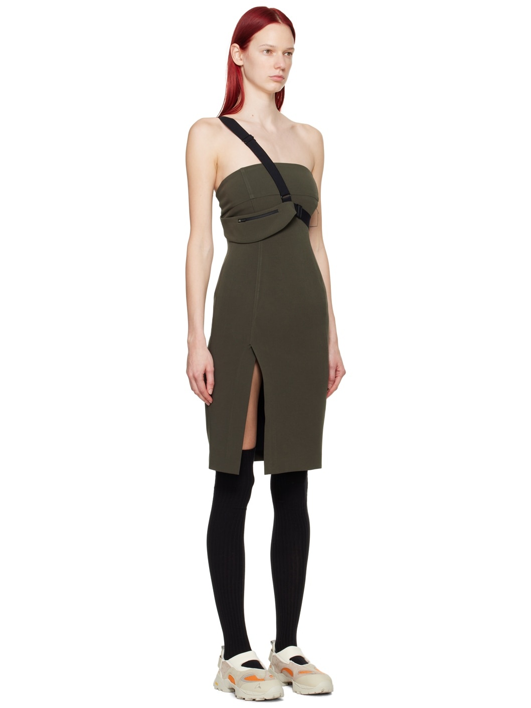 SSENSE Exclusive Khaki Cinch Bag Dress - 2