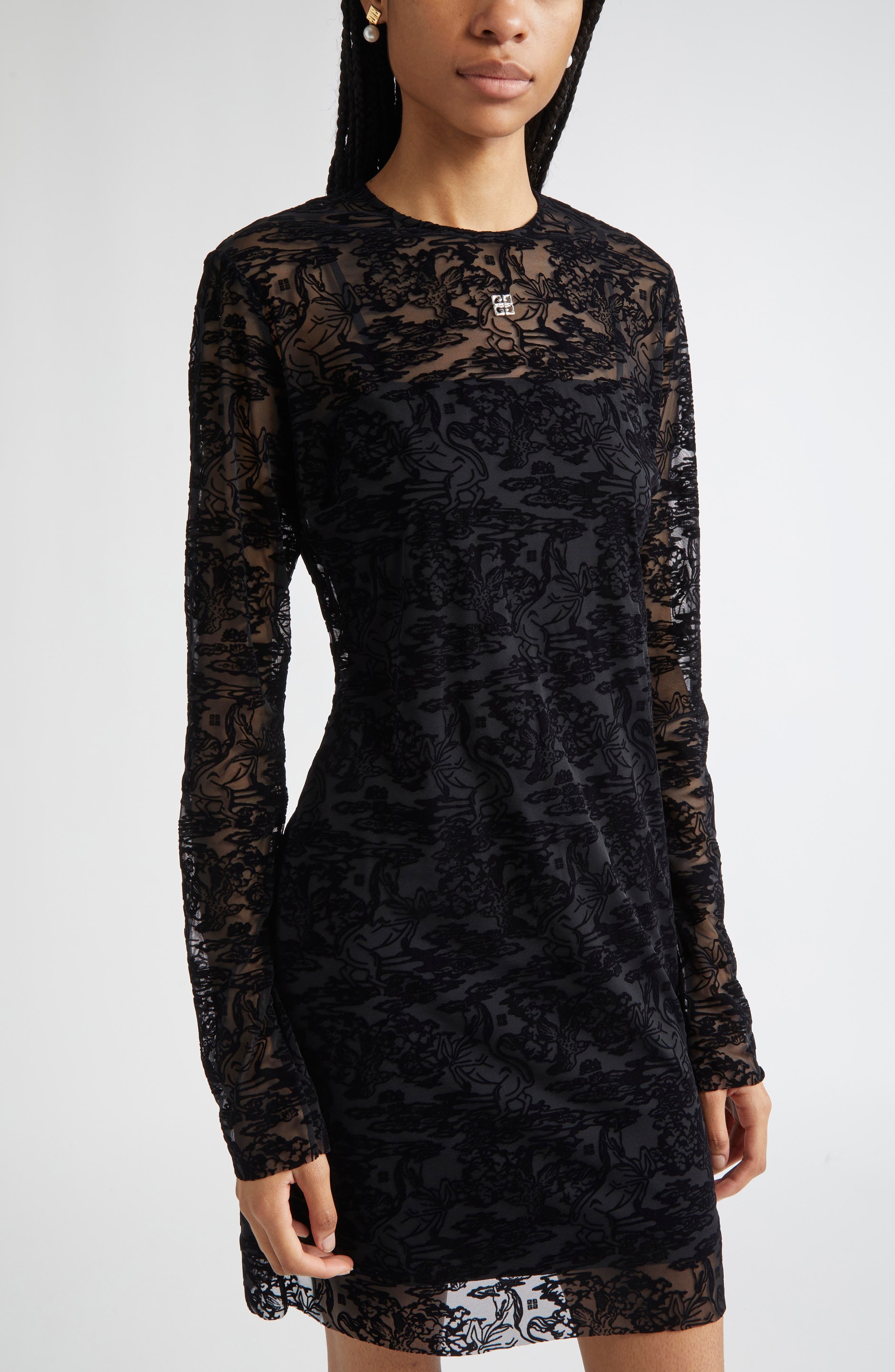 Givenchy Tattoo Print Long Sleeve in Black at Nordstrom - 4