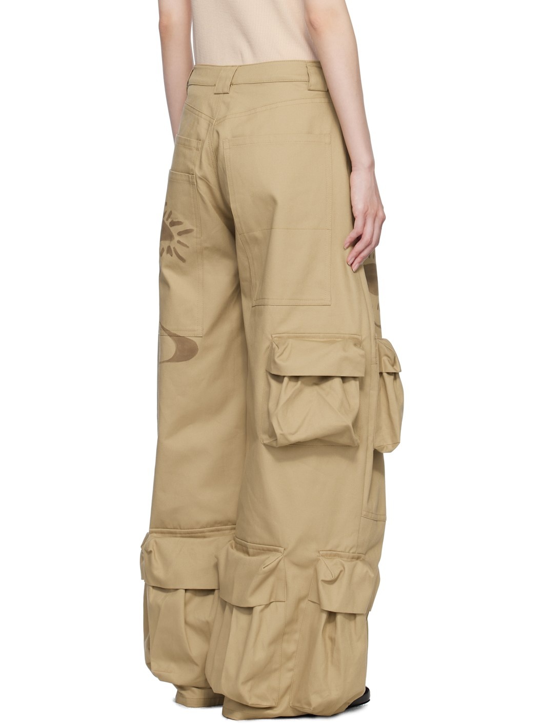 Beige Garden Cargo Pants - 3