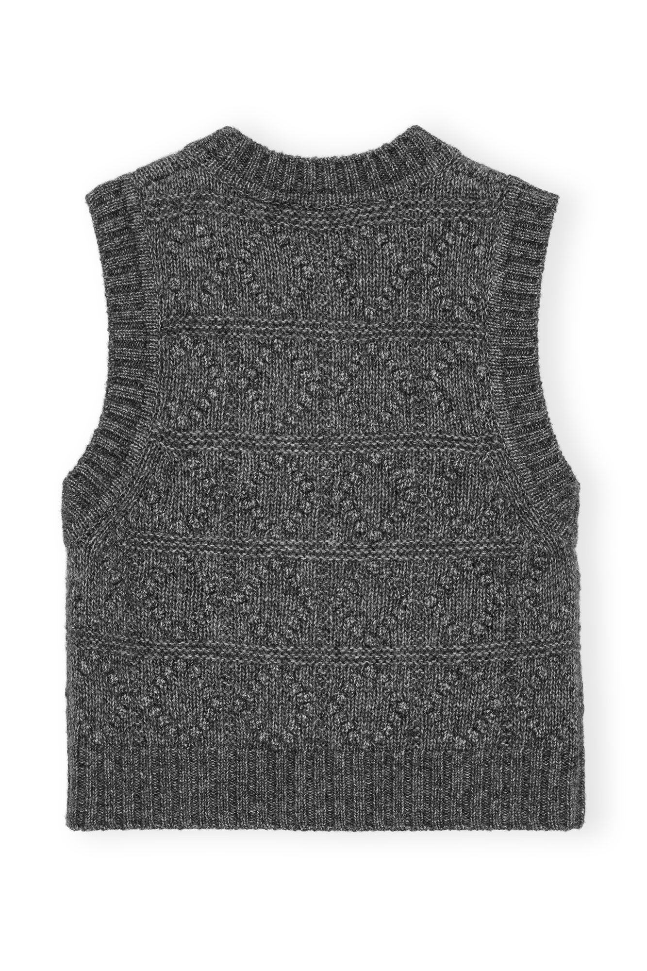 GREY KNIT VEST - 2