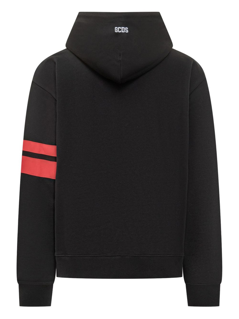 GCDS stripe-sleeve hoodie outlook