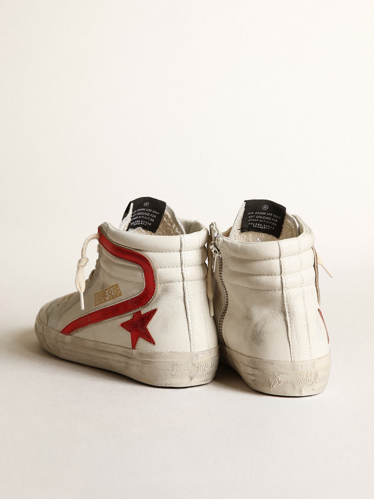 Golden Goose Slide with a red laminated leather star and flash | REVERSIBLE