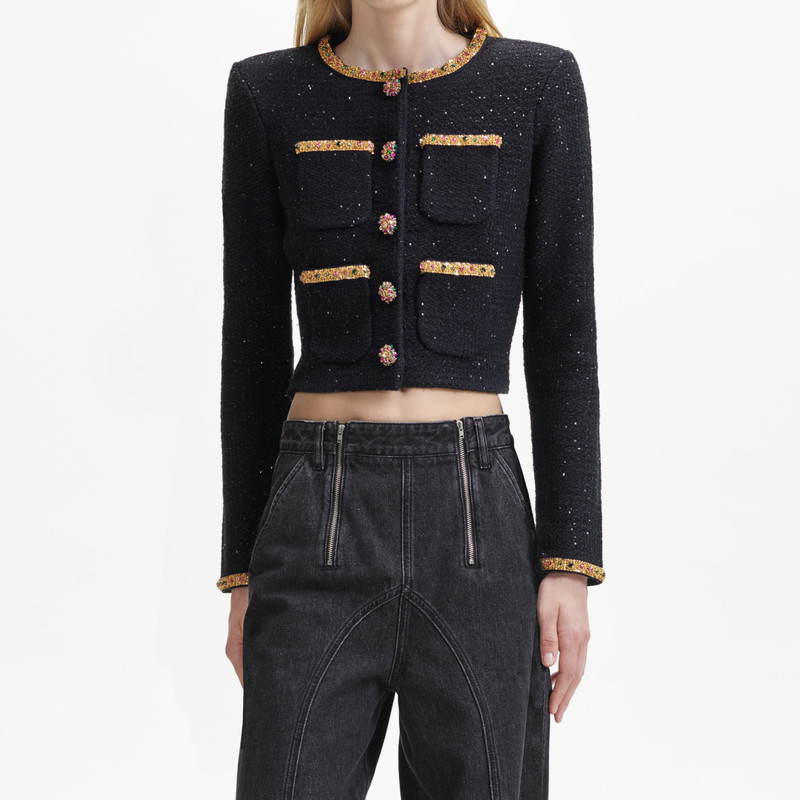 Black Sequin Embellished Cardigan 4