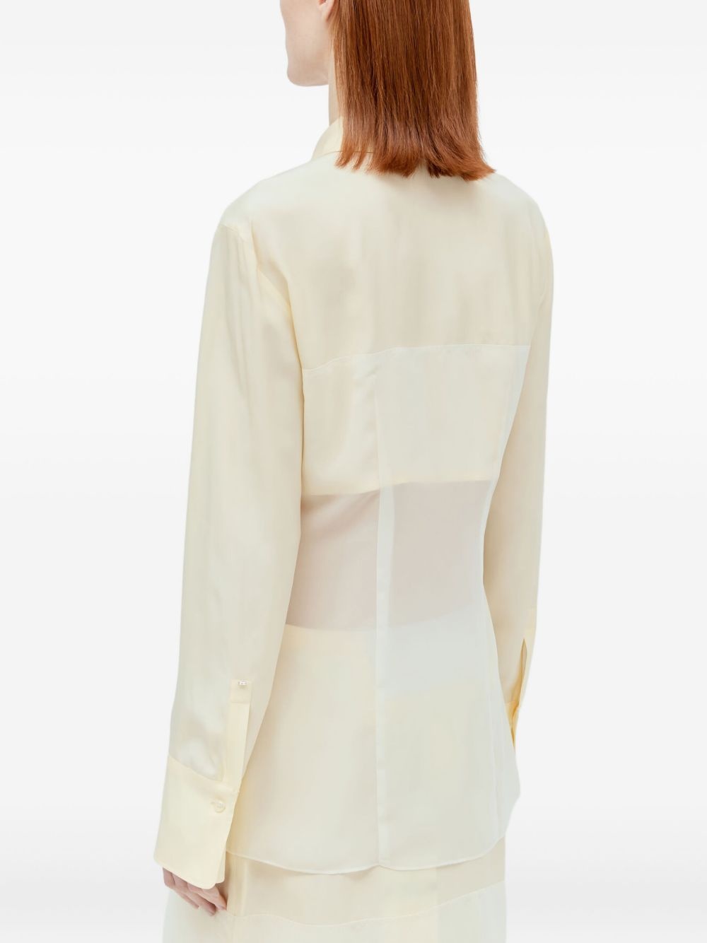 sheer panelled shirt - 3