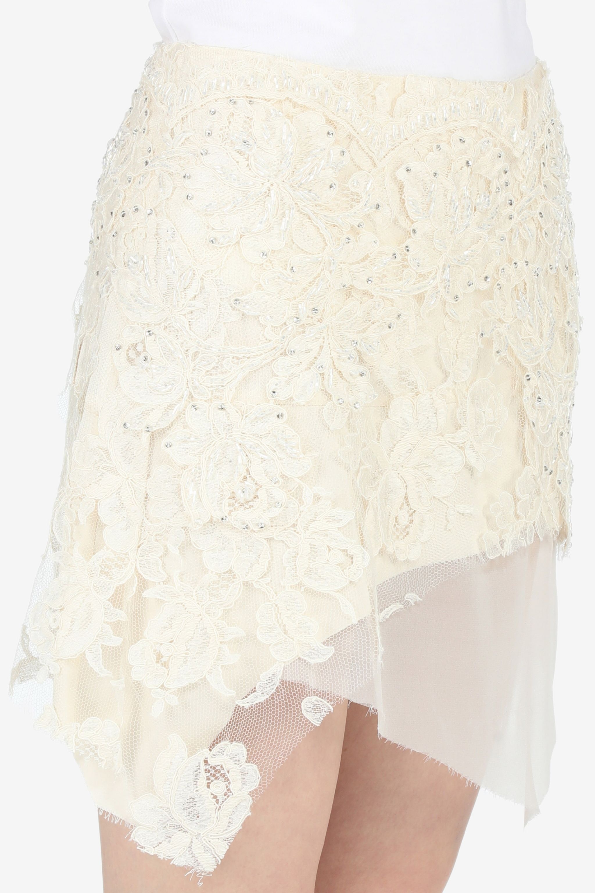 CRYSTAL-EMBELLISHED LACE SKIRT - 5