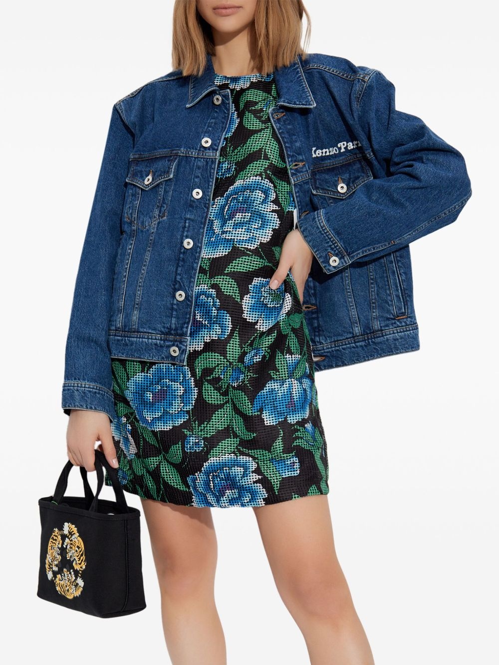 Peonies mini dress - 4