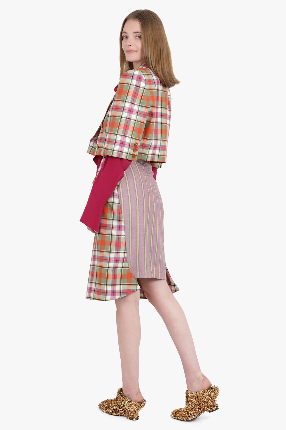 WAISTCOAT TARTAN MIDI SKIRT | MULTI - 5
