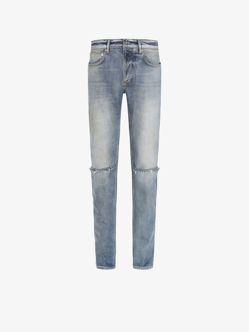 Destroyed washed-out skinny jeans 1