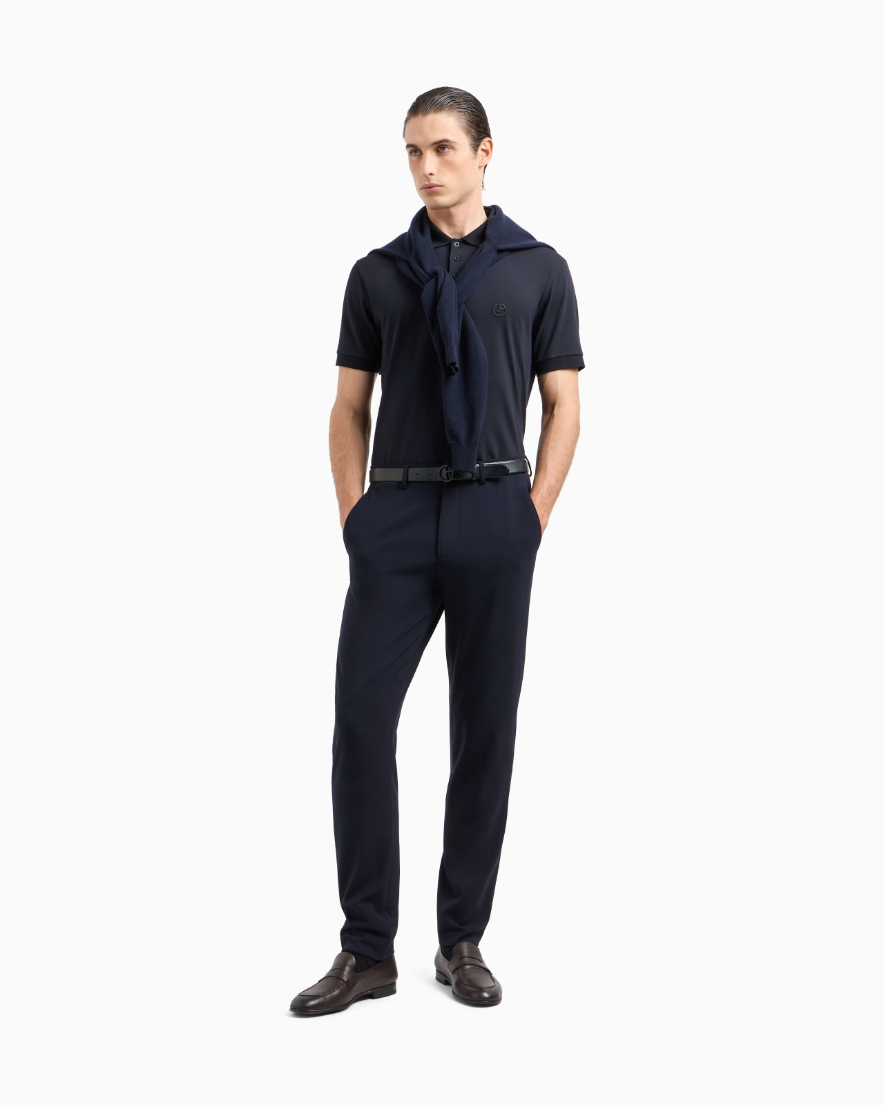 Stretch cotton piqué polo shirt - 2