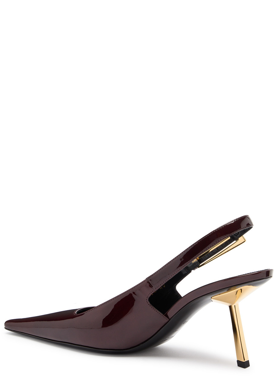 Saint Laurent Lee 75 Patent Leather Slingback Pumps - 2