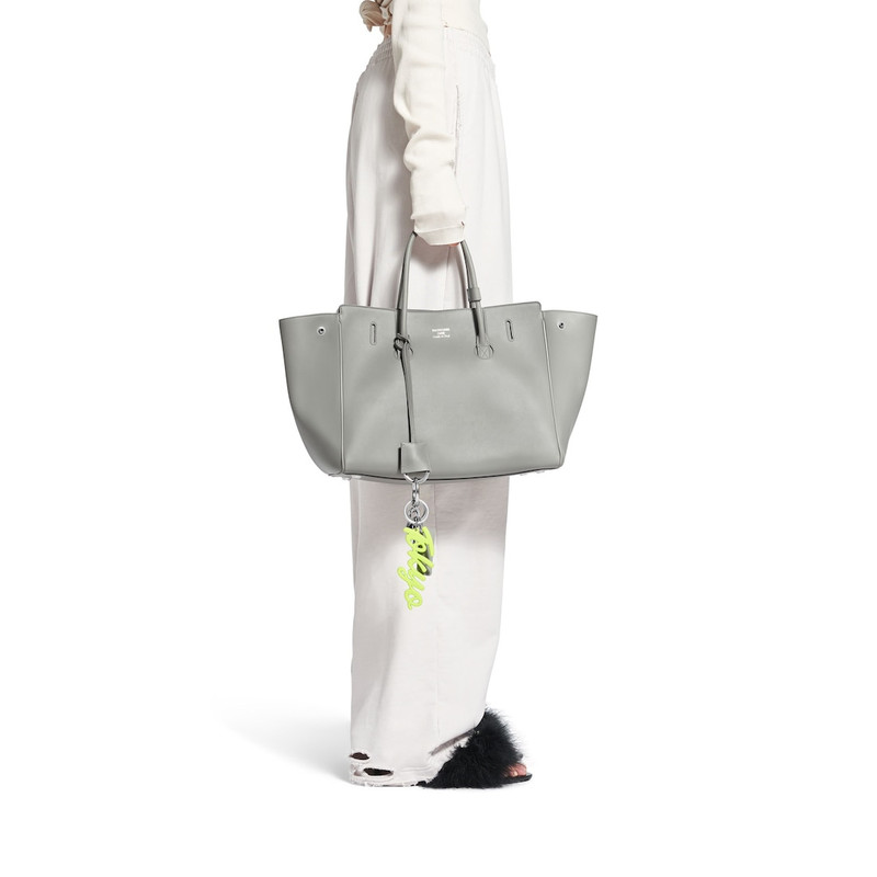 BALENCIAGA Women's Hampton Small Carry All Bag in Grey outlook