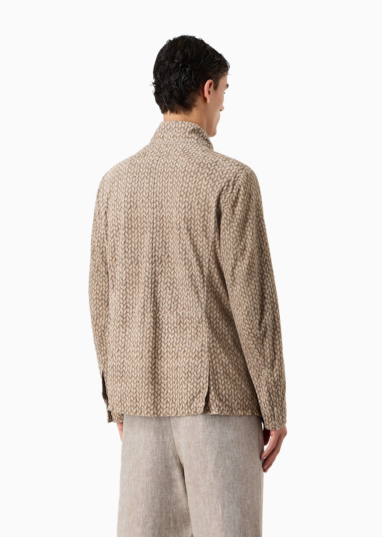 Woven print suede blouson - 3