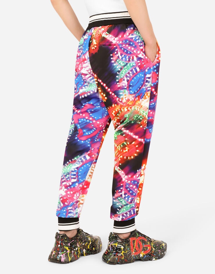 Illumination-print jogging pants with DG logo - 5