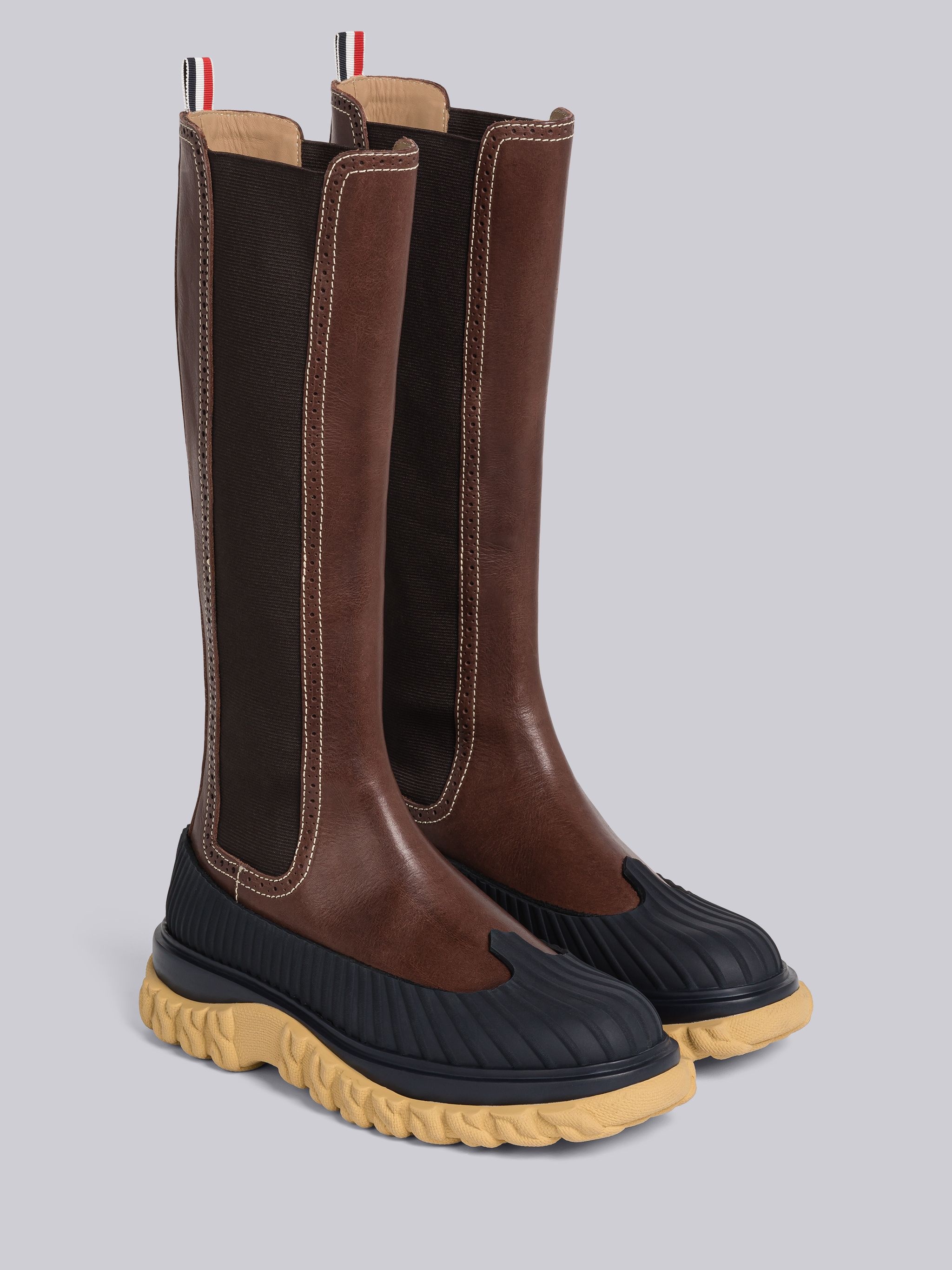 Smooth Calf Leather Knee High Chelsea Duck Boot - 3