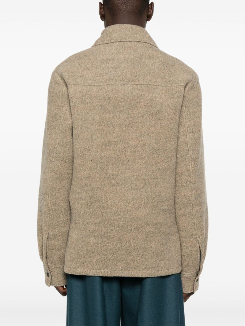Jil Sander Felted Wool Melange Zip Up 4