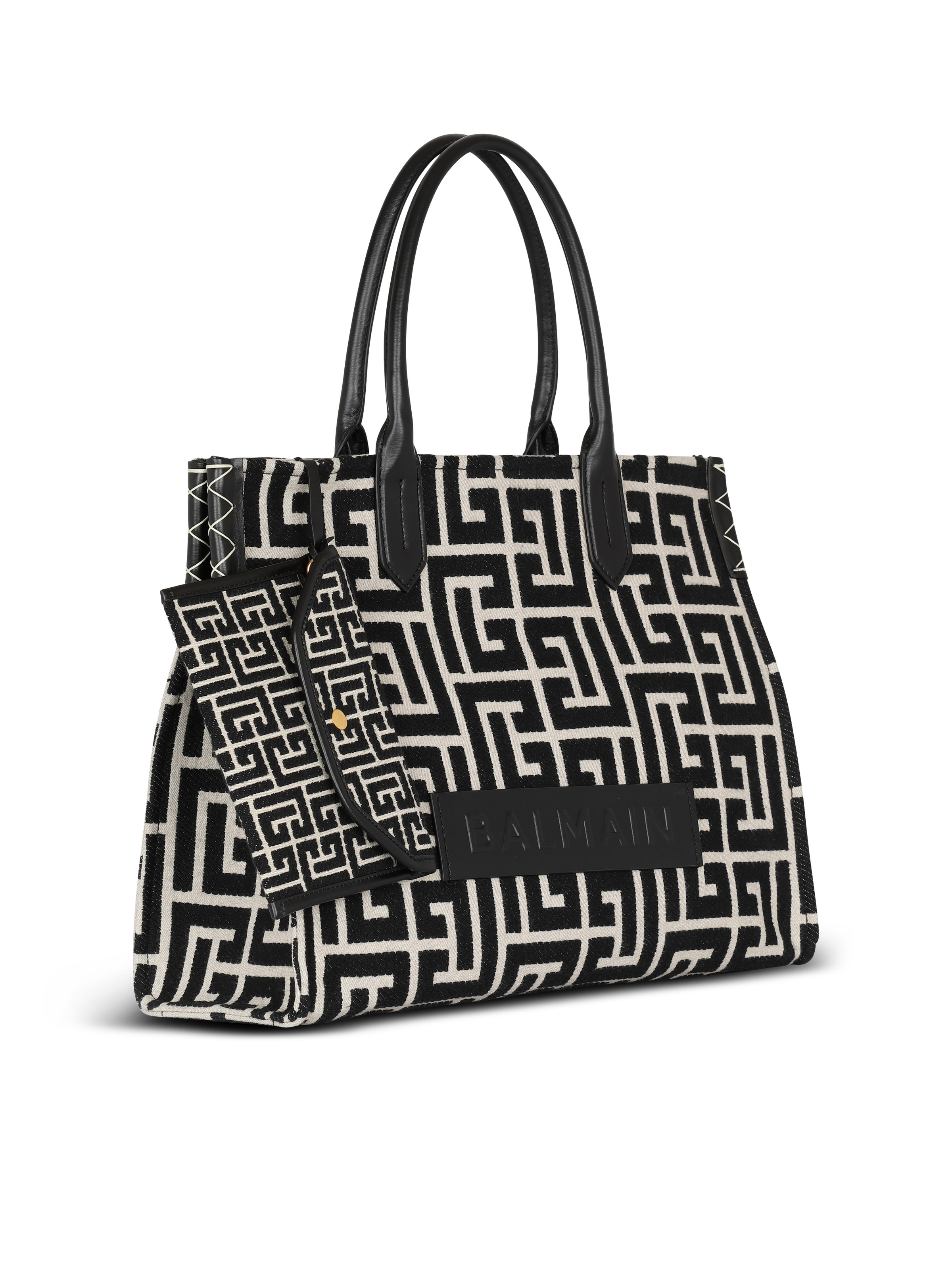 1945 Soft monogrammed jacquard tote bag black - Women