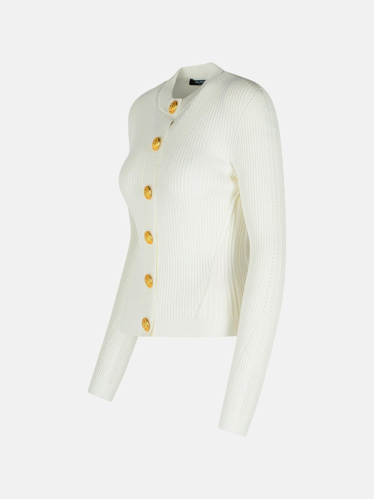 WHITE VISCOSE BLEND SWEATER - 2