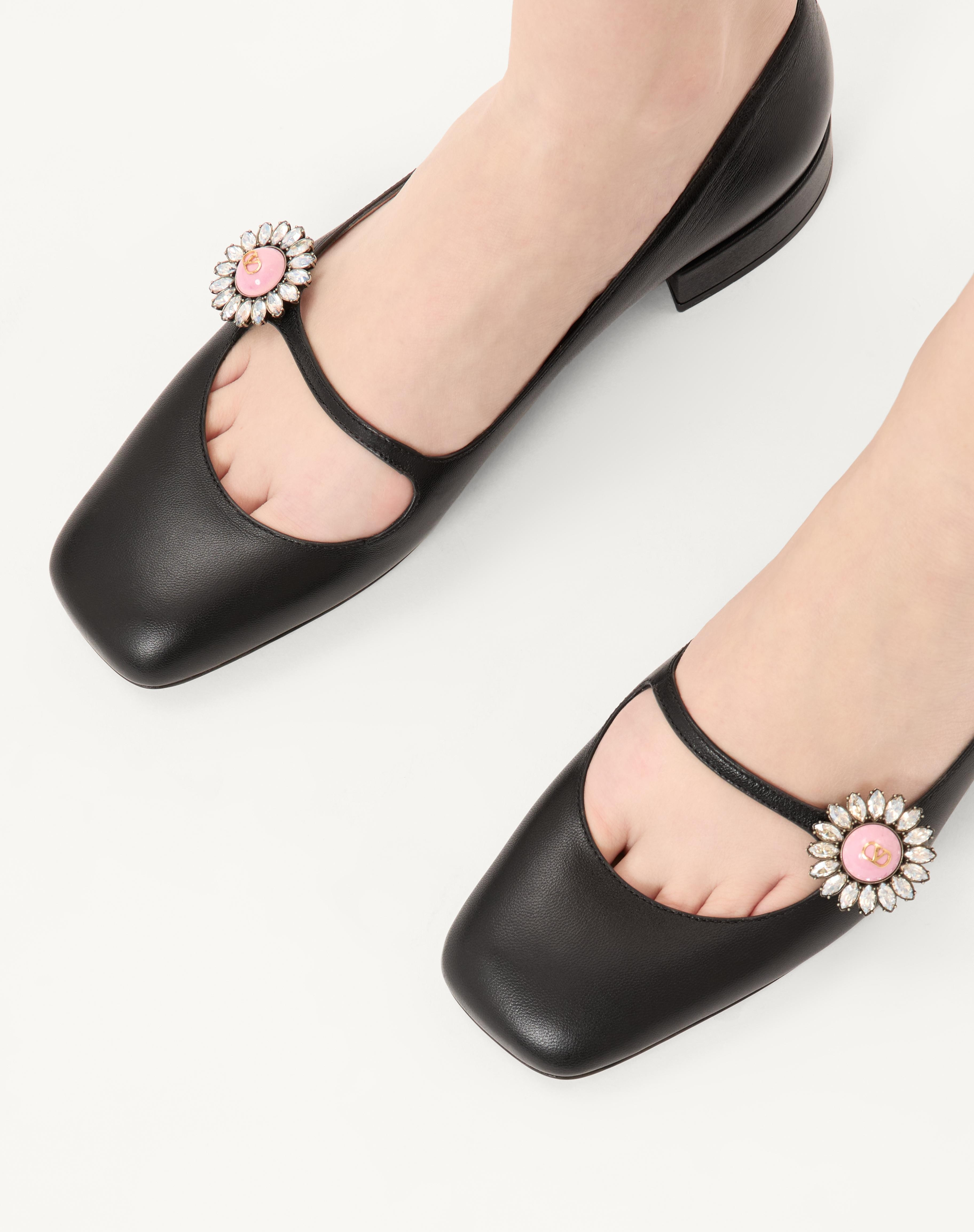 MARY-JANE PRESHOES BALLERINA IN KIDSKIN WITH JEWEL BUTTON 20MM - 2