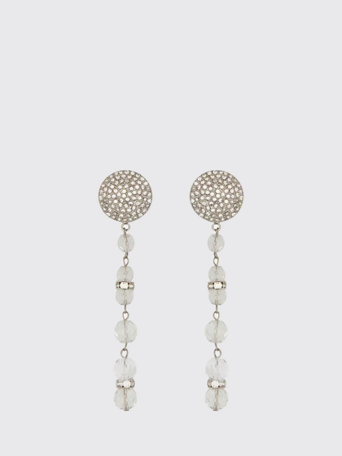 ALESSANDRA RICH Brass Earrings with Set Rhinestones - 1