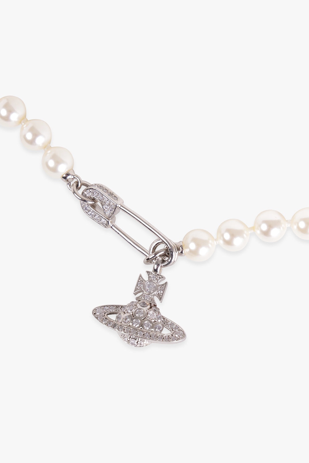 LUCRECE PEARL NECKLACE | SILVER/LIGHT CREAM ROSE/WHITE - 2