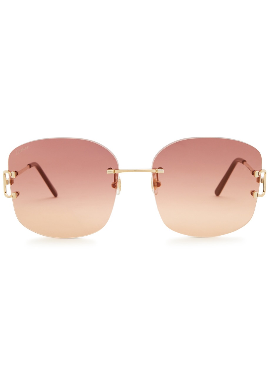Cartier Signature C De Cartier Rimless Oversized Sunglasses - 2