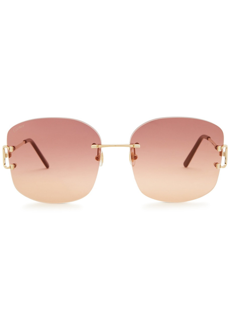 Cartier Cartier Signature C De Cartier Rimless Oversized Sunglasses outlook