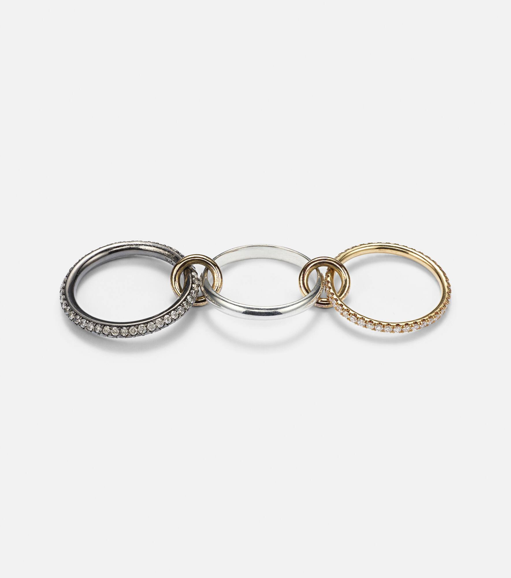 Scorpio 18kt gold linked rings with diamonds - 4