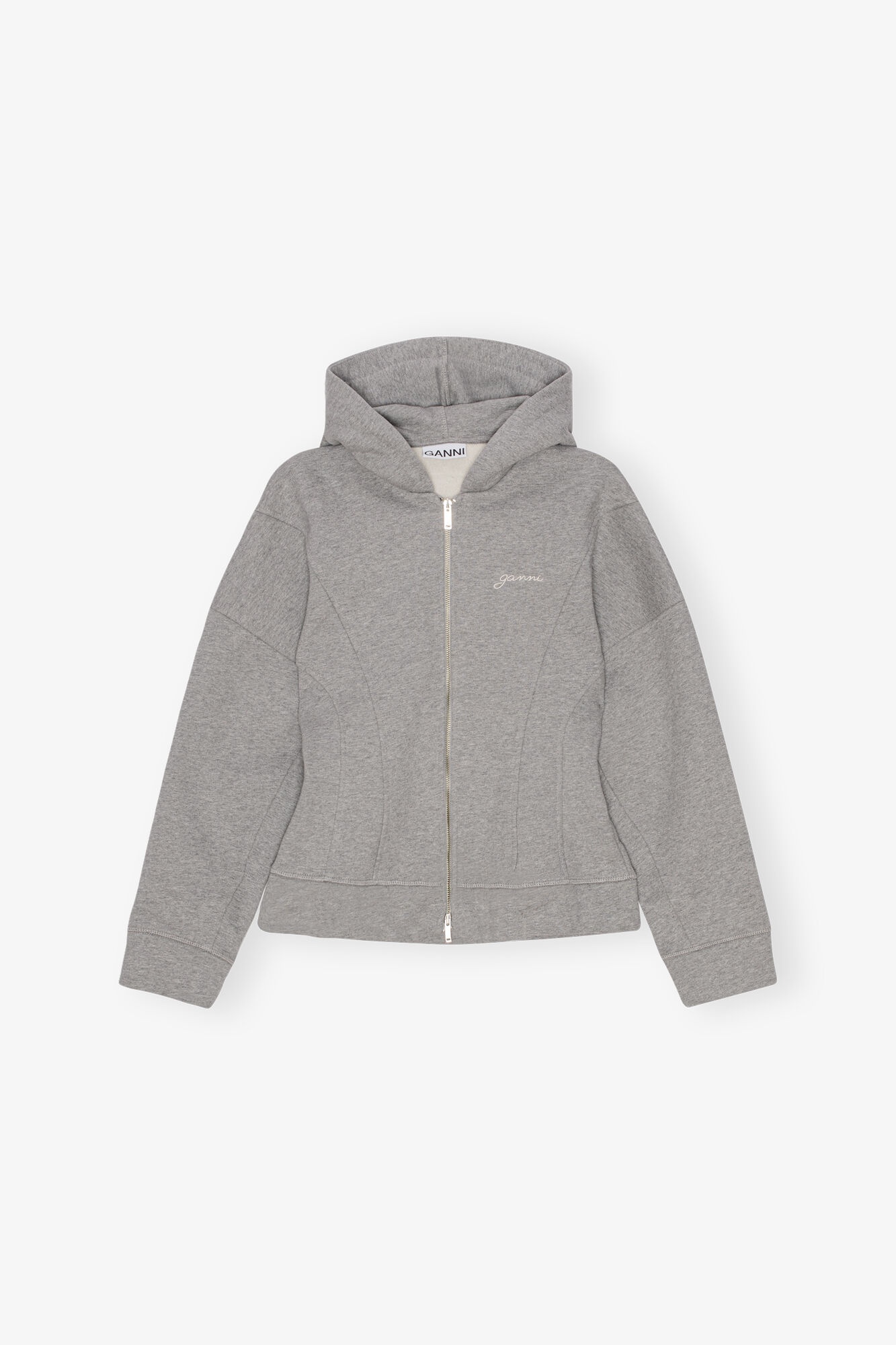 GREY FLEECE ZIP HOODIE - 1