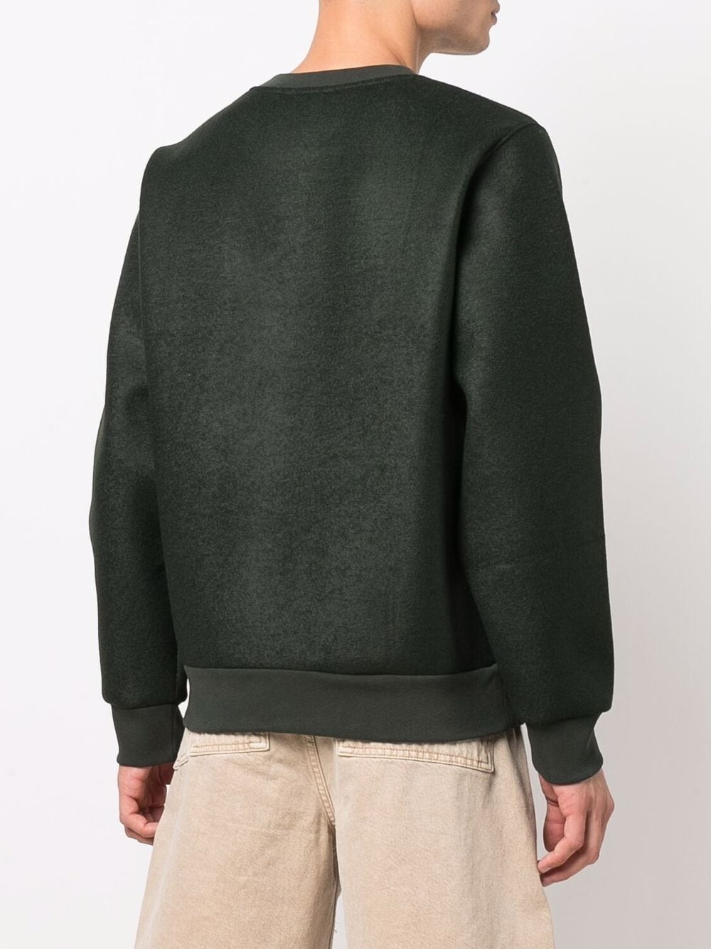 zip-pocket crew neck sweater - 4