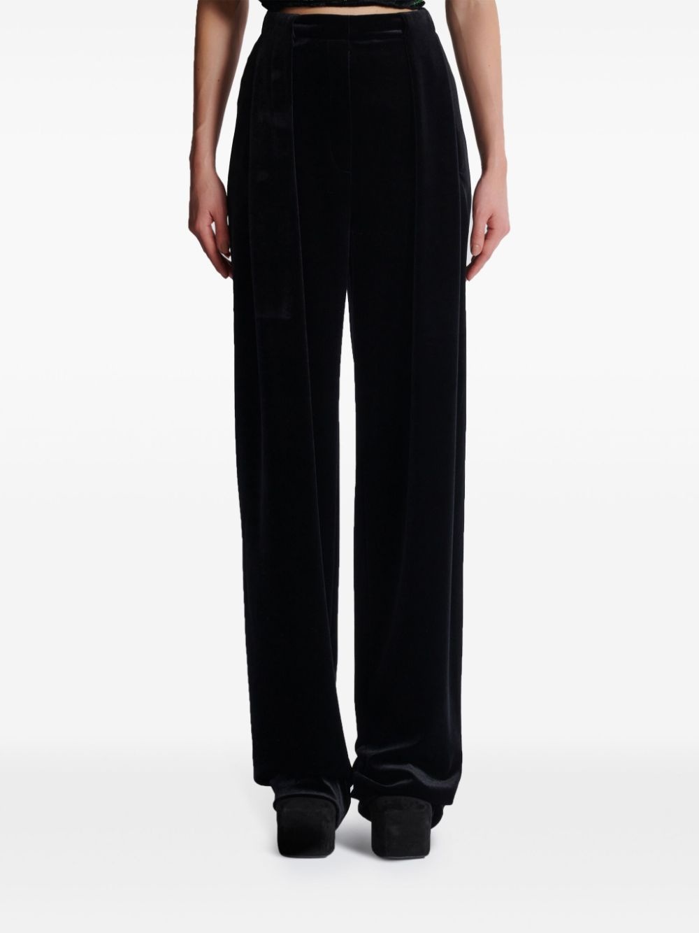 pleated velvet trousers - 5