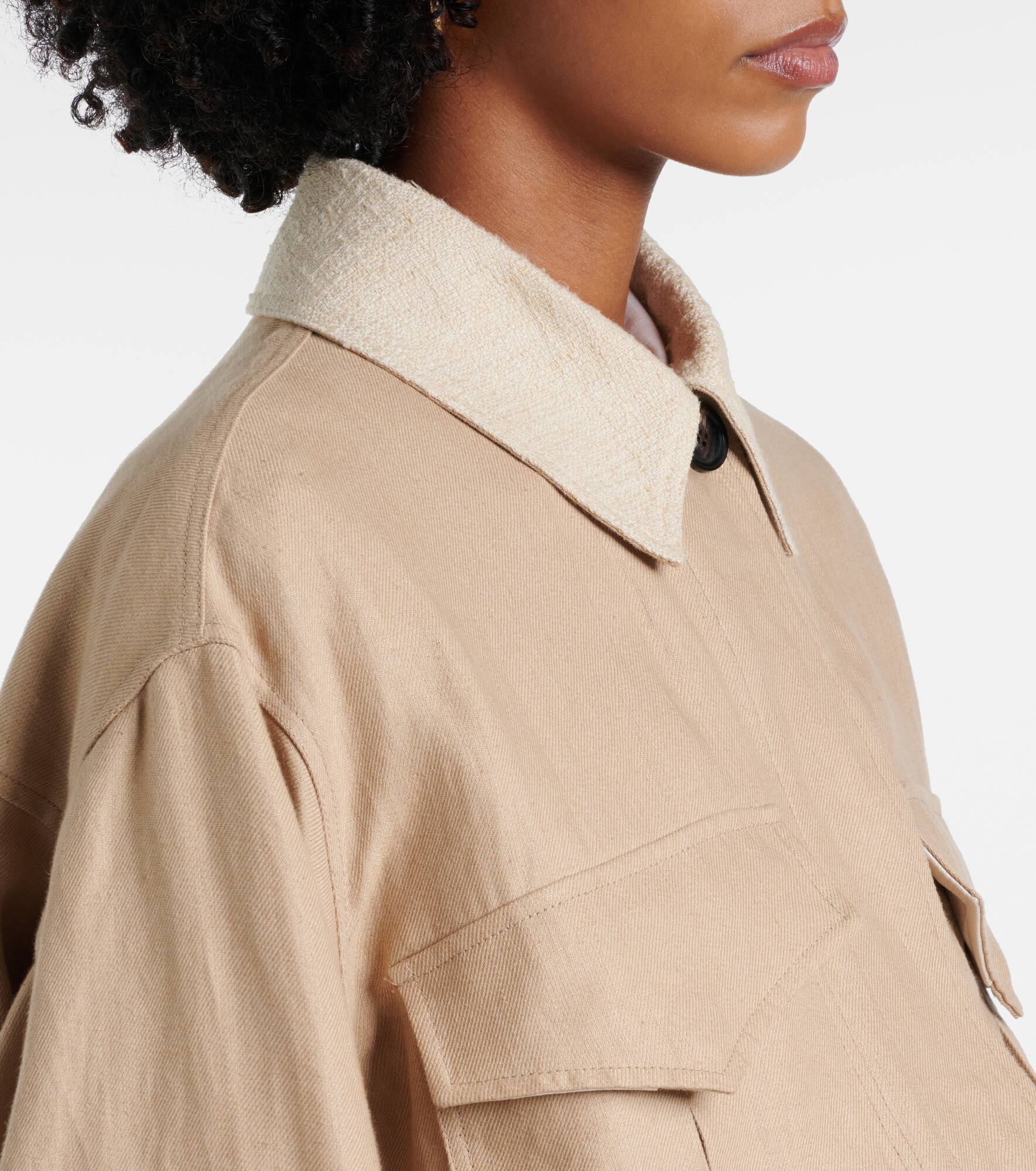 Dillon linen crêpe jacket - 4