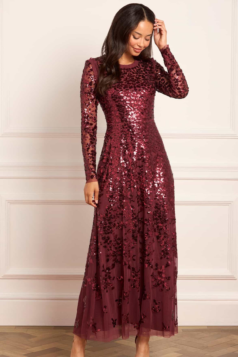 Needle & Thread Rosanna Lattice Round Neck Gown outlook