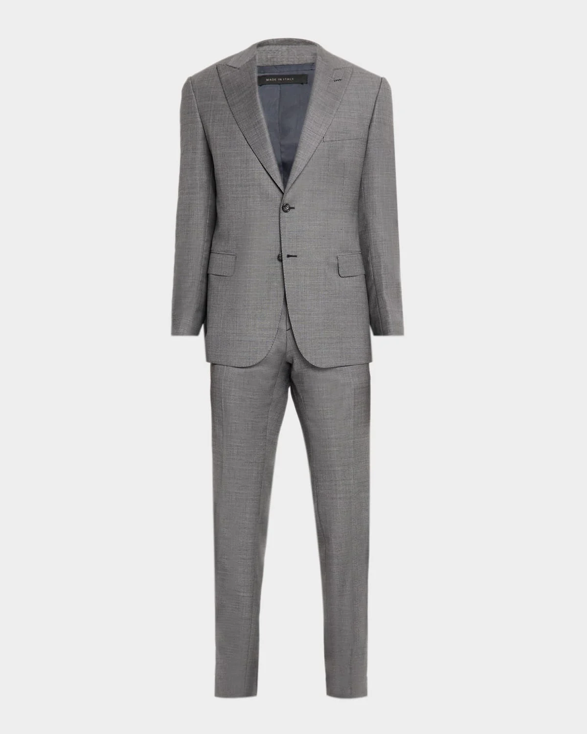 Men's Wool and Cashmere Sharkskin Two-Piece Suit - 1