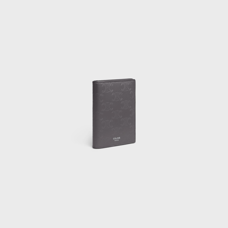 CELINE VERTICAL CARD HOLDER in Calfskin with triomphe embossed outlook