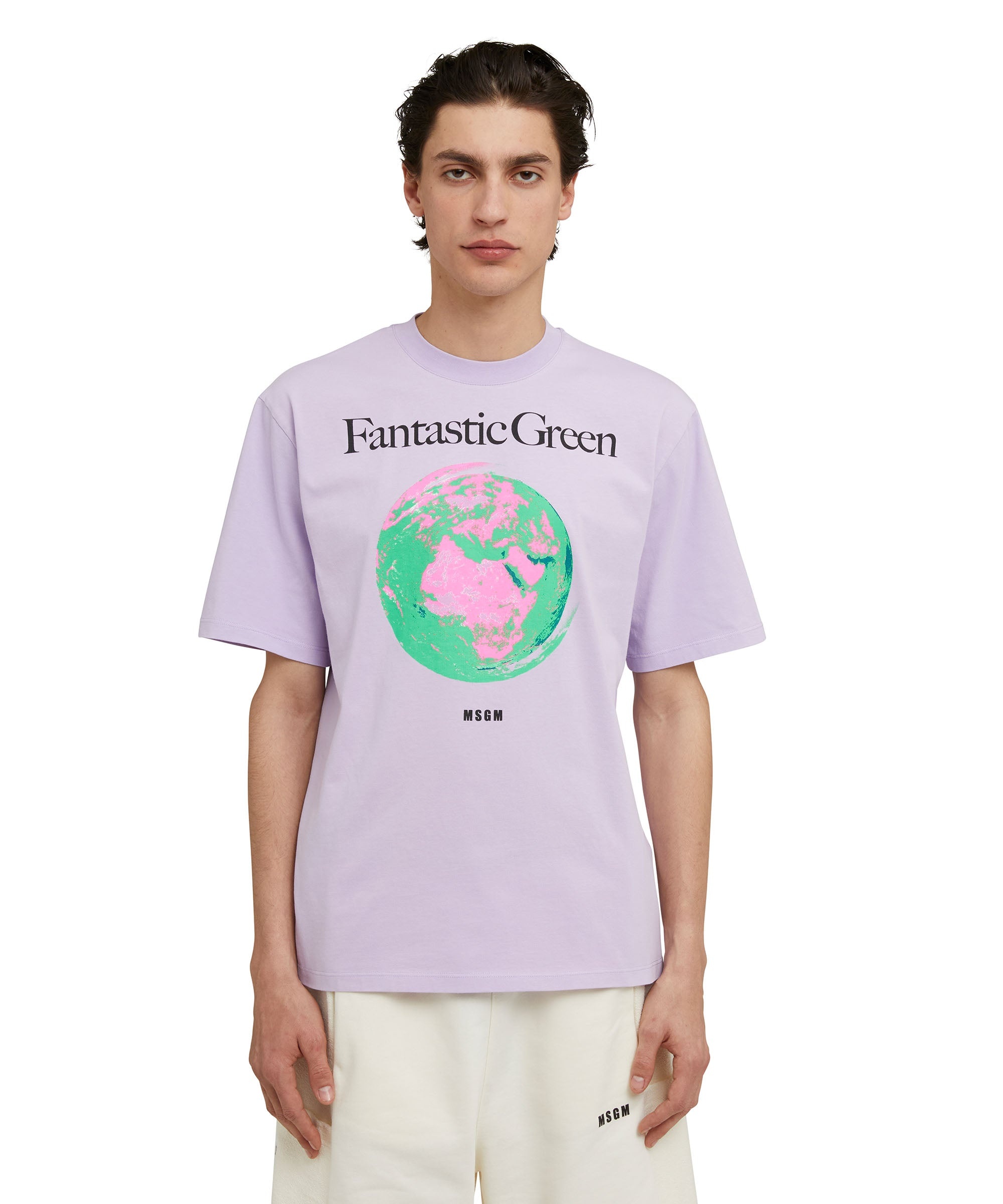 Organic cotton crewneck t-shirt from the MSGM Fantastic Green Capsule - 3