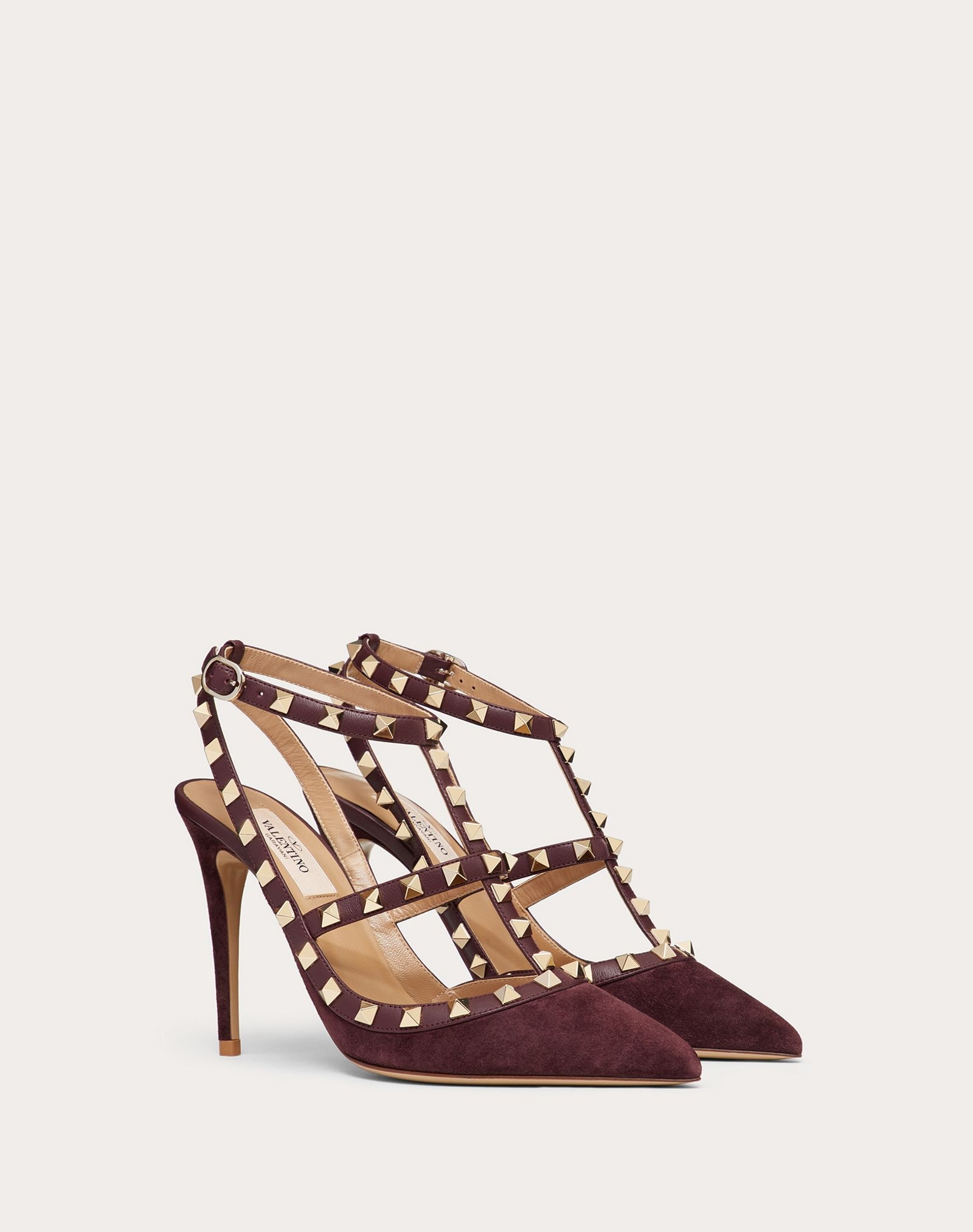 Suede Rockstud Caged Pump 100mm - 2