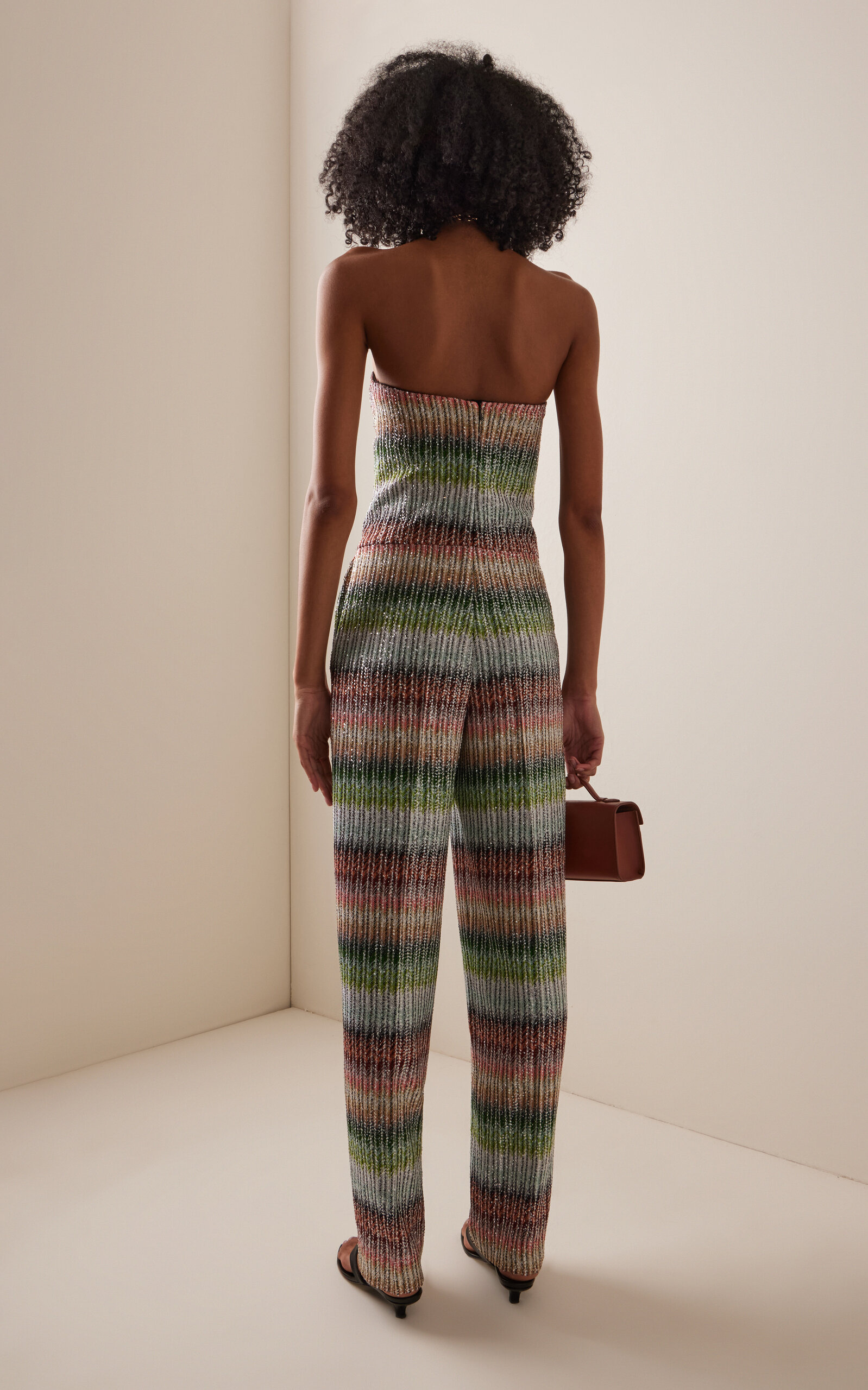Sequined Knit Strapless Jumpsuit multi - 4