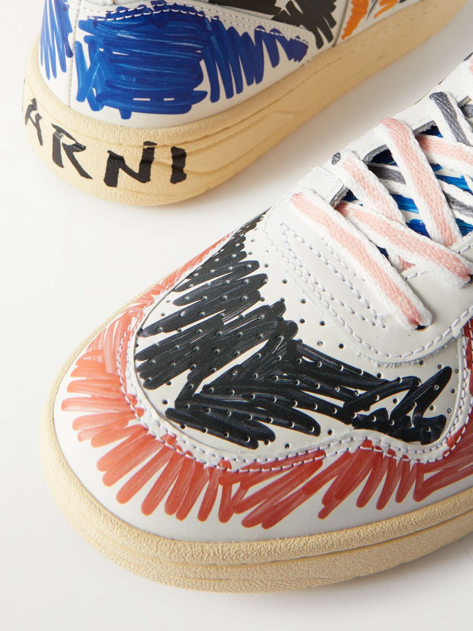 + Veja V15 Printed Leather High-Top Sneakers - 6