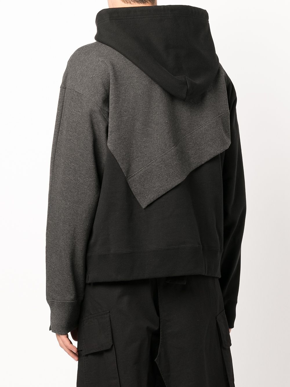 asymmetric panel hoodie - 4